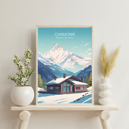 Impression de voyage Chamonix-Mont-Blanc | Affiche Chamonix | Affiche Chamonix-Mont-Blanc, | Affiche montagne