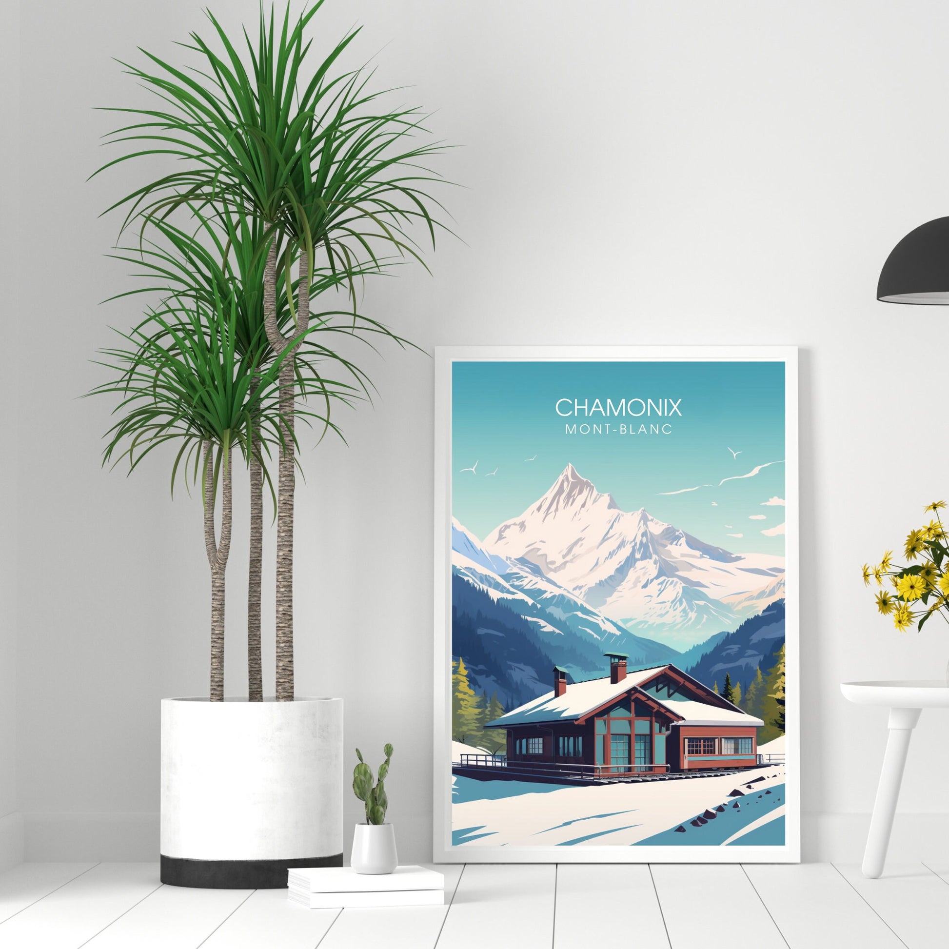 Impression de voyage Chamonix-Mont-Blanc | Affiche Chamonix | Affiche Chamonix-Mont-Blanc, | Affiche montagne