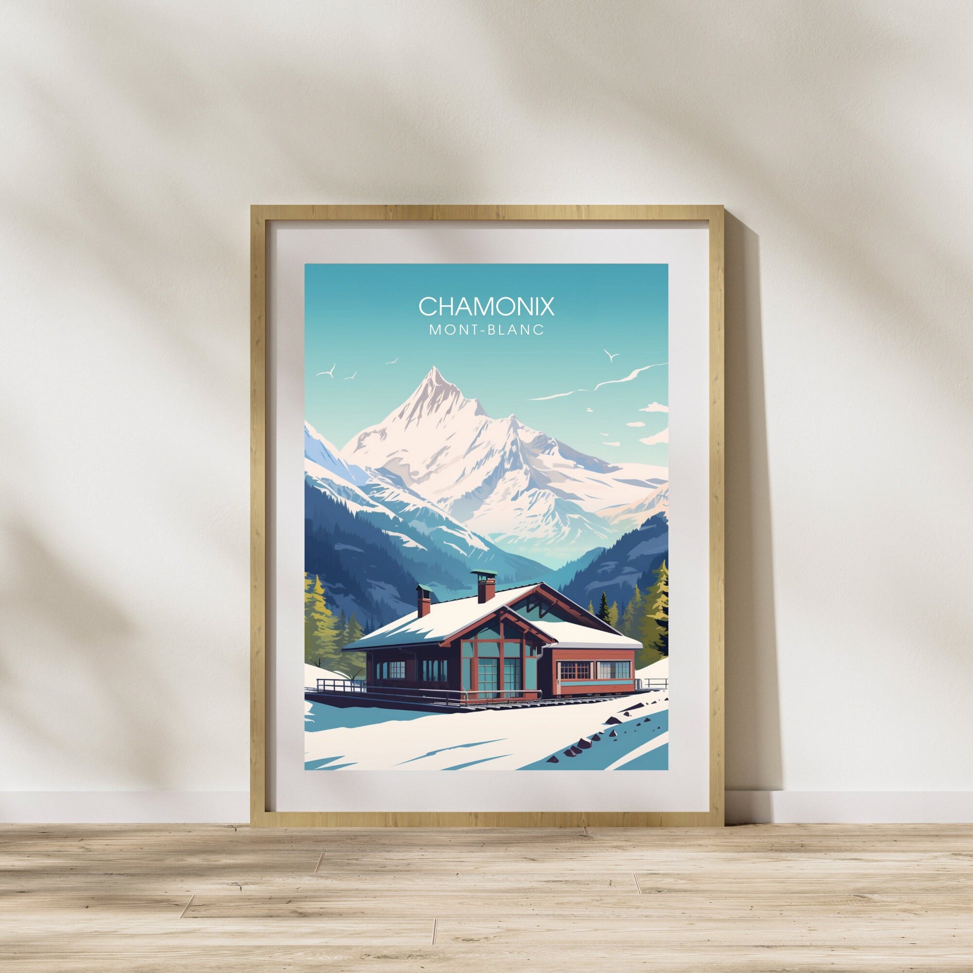 Impression de voyage Chamonix-Mont-Blanc | Affiche Chamonix | Affiche Chamonix-Mont-Blanc, | Affiche montagne