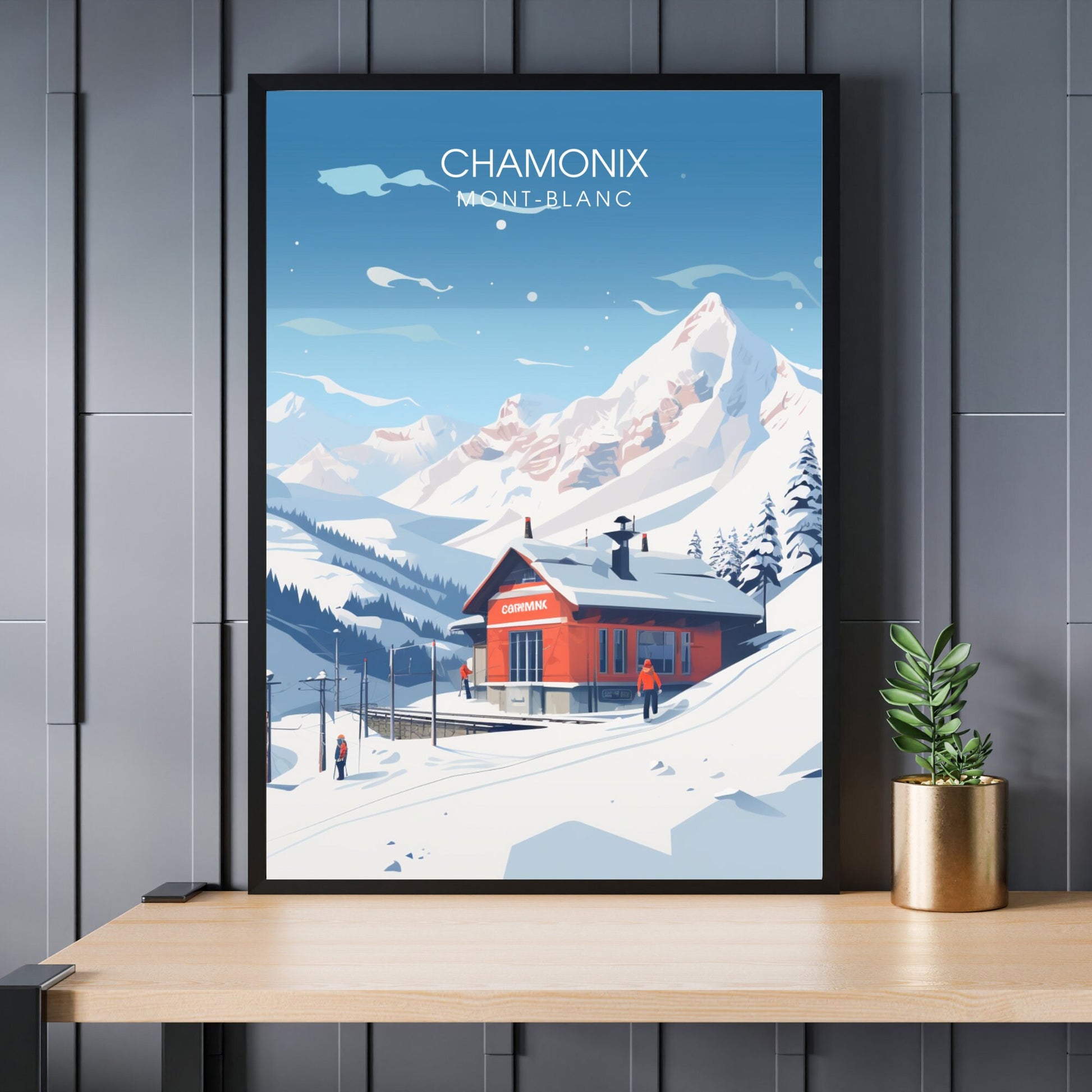 Impression Chamonix-Mont-Blanc | Affiche Chamonix | Chamonix-Mont-Blanc, | Affiche Mont Blanc