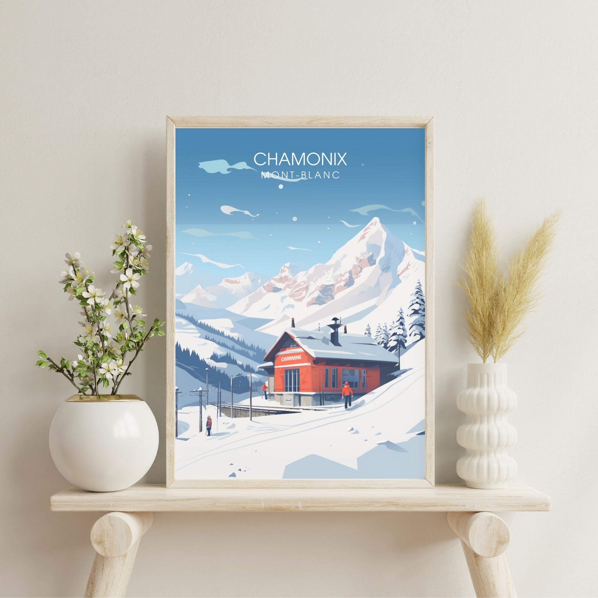 Impression Chamonix-Mont-Blanc | Affiche Chamonix | Chamonix-Mont-Blanc, | Affiche Mont Blanc