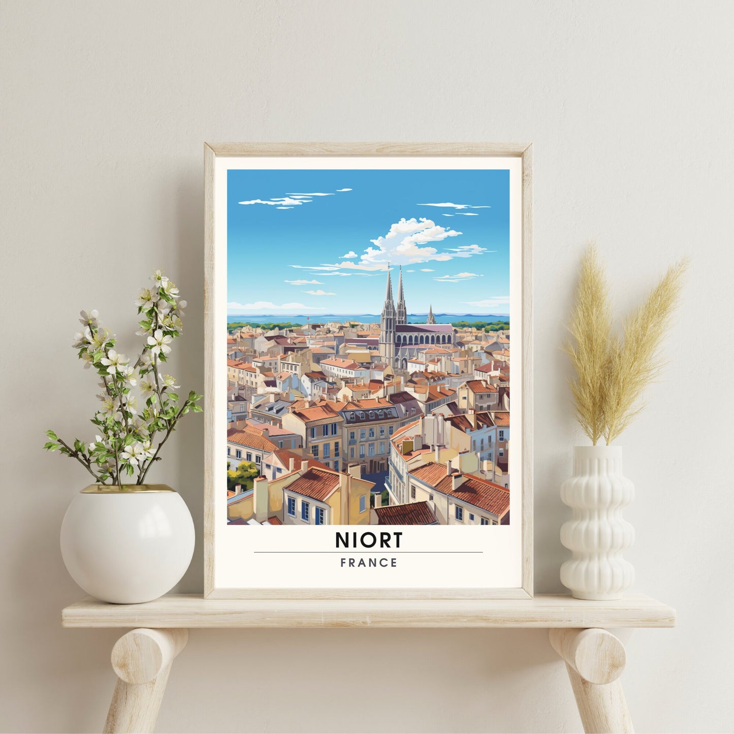 Affiche de voyage Niort | impression de voyage Niort , France