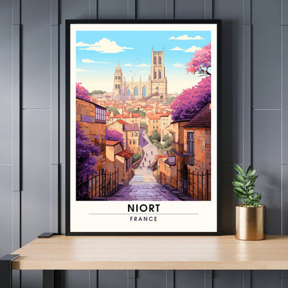 Affiche Niort | impression de voyage Niort , France