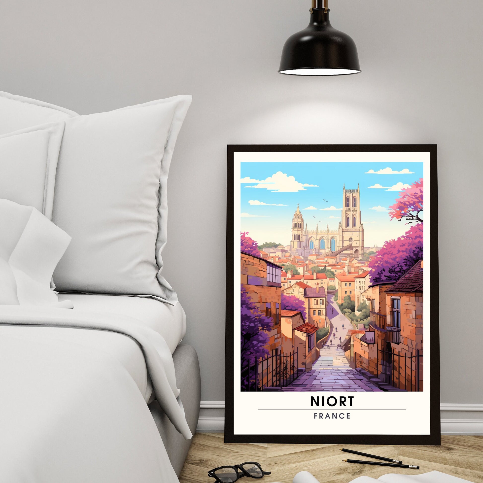 Affiche Niort | impression de voyage Niort , France