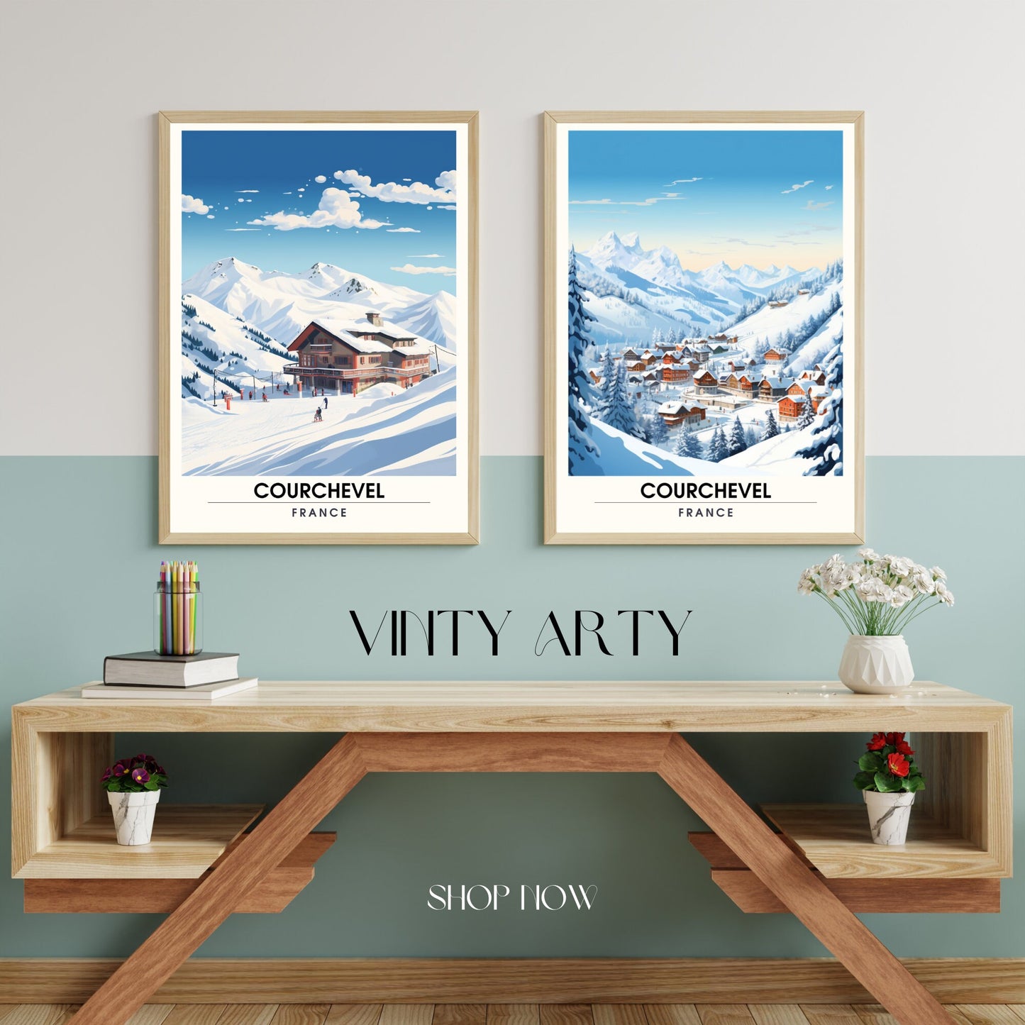 Affiche Courchevel | impression station Courchevel | Courchevel | Affiche ski