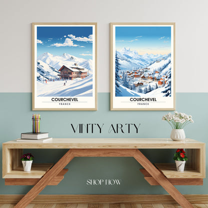 Affiche Courchevel | impression station Courchevel | Courchevel | Affiche ski