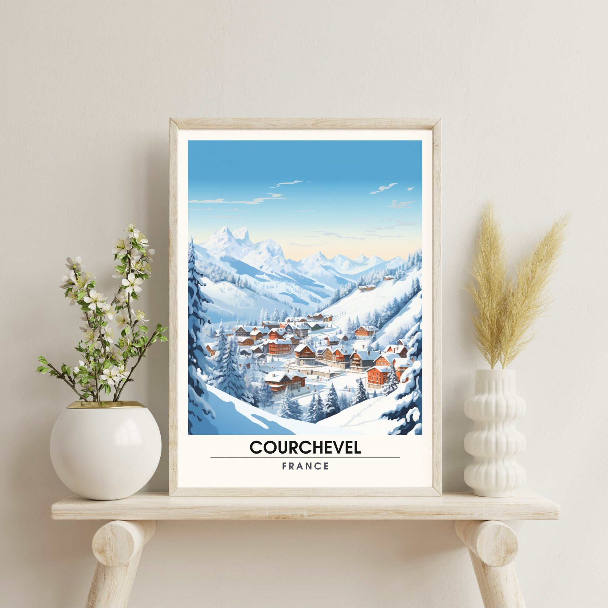 Affiche Courchevel | impression station Courchevel | Courchevel | Affiche ski