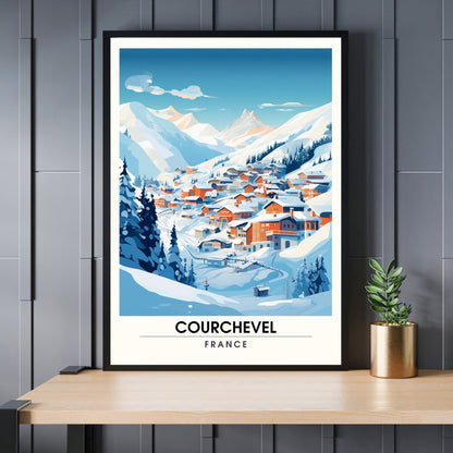 Affiche Courchevel | impression station Courchevel | affiche montagne | Affiche ski