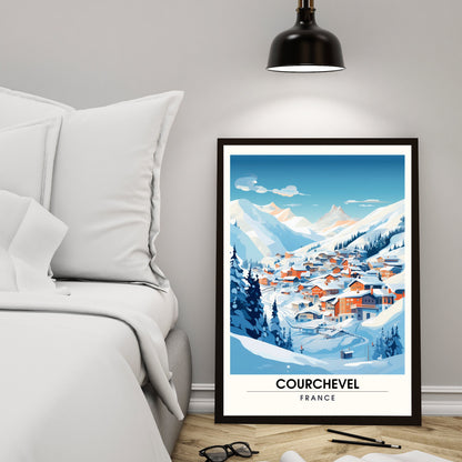 Affiche Courchevel | impression station Courchevel | affiche montagne | Affiche ski