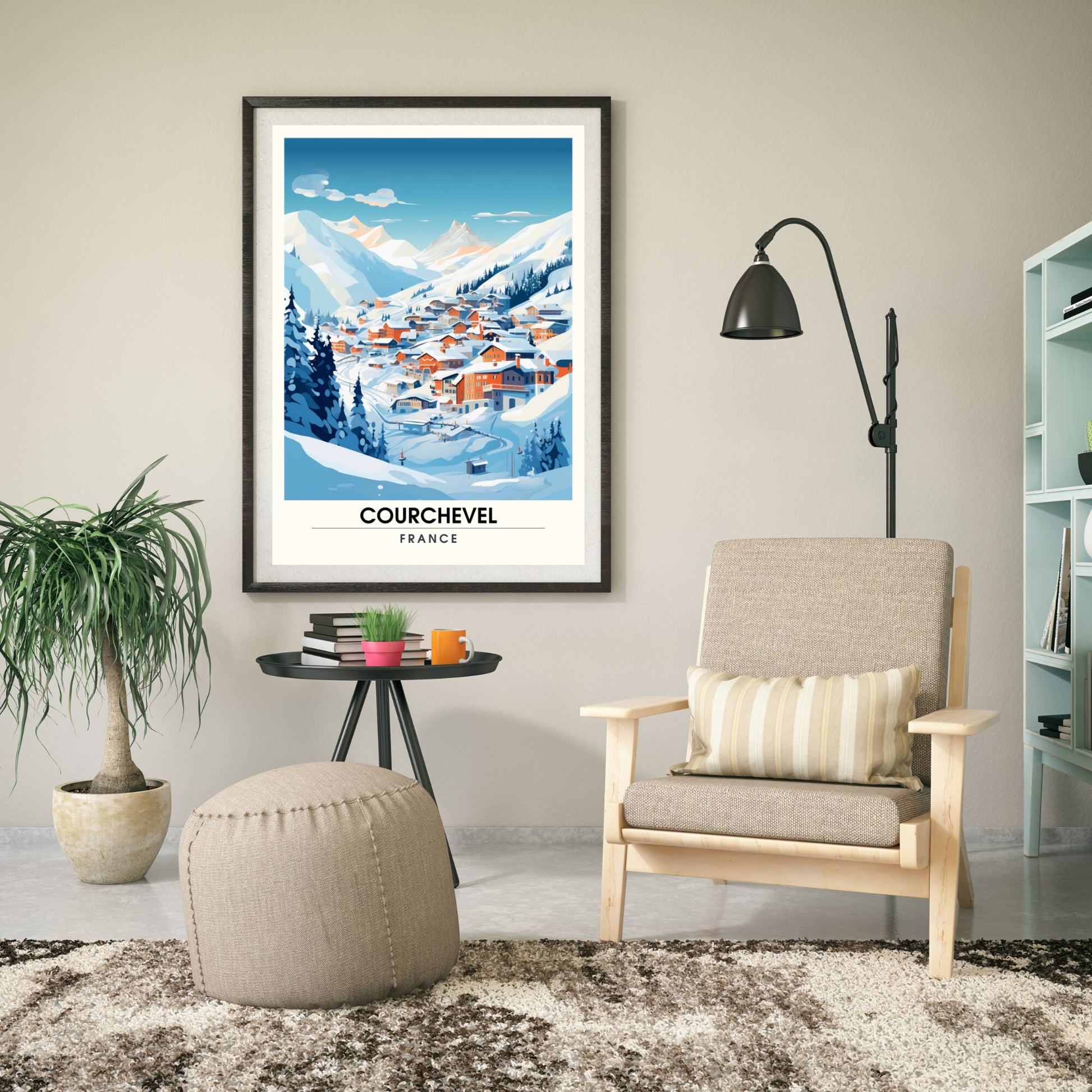 Affiche Courchevel | impression station Courchevel | affiche montagne | Affiche ski