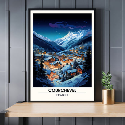 Affiche Courchevel | impression Courchevel nuit | affiche montagne