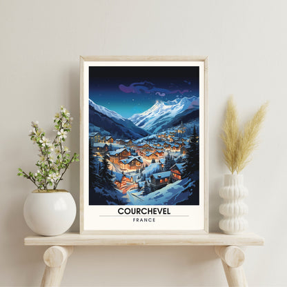 Affiche Courchevel | impression Courchevel nuit | affiche montagne