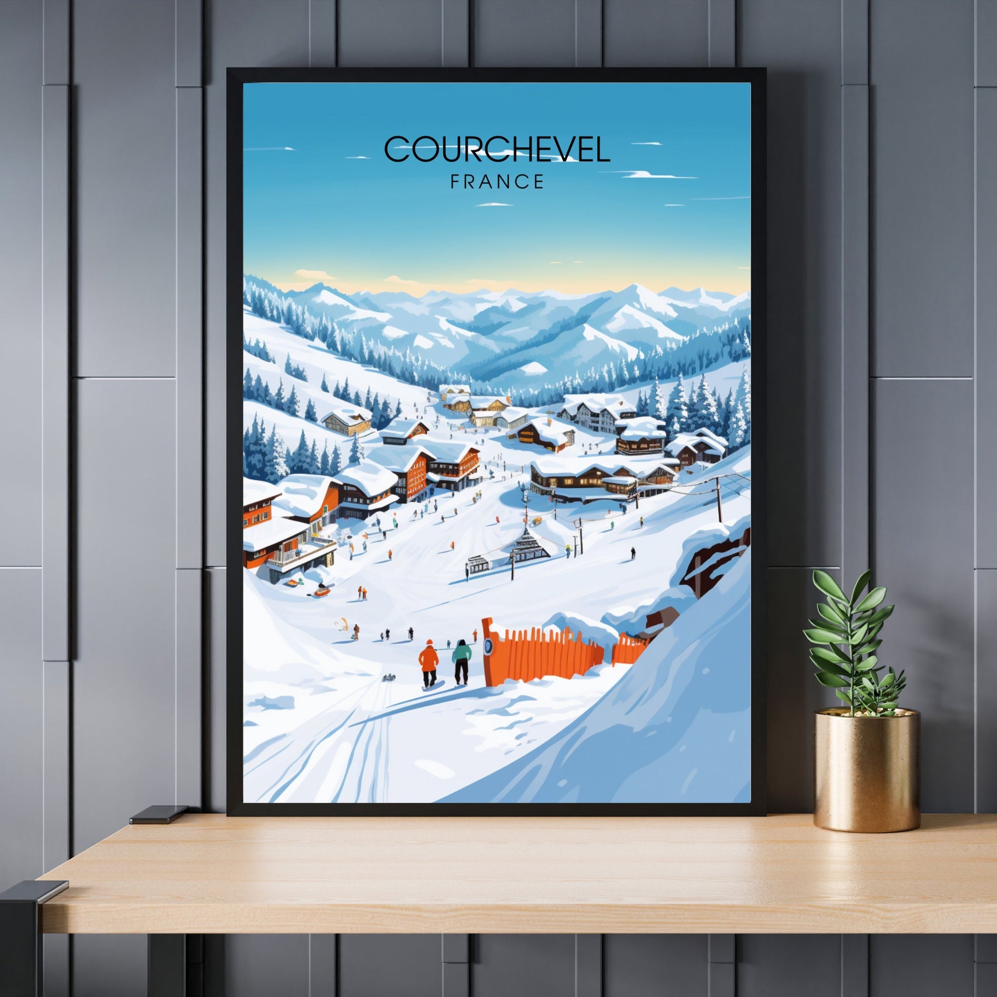 Affiche Courchevel | impression Courchevel | Plongez dans l'atmosphère enchanteresse de Courchevel