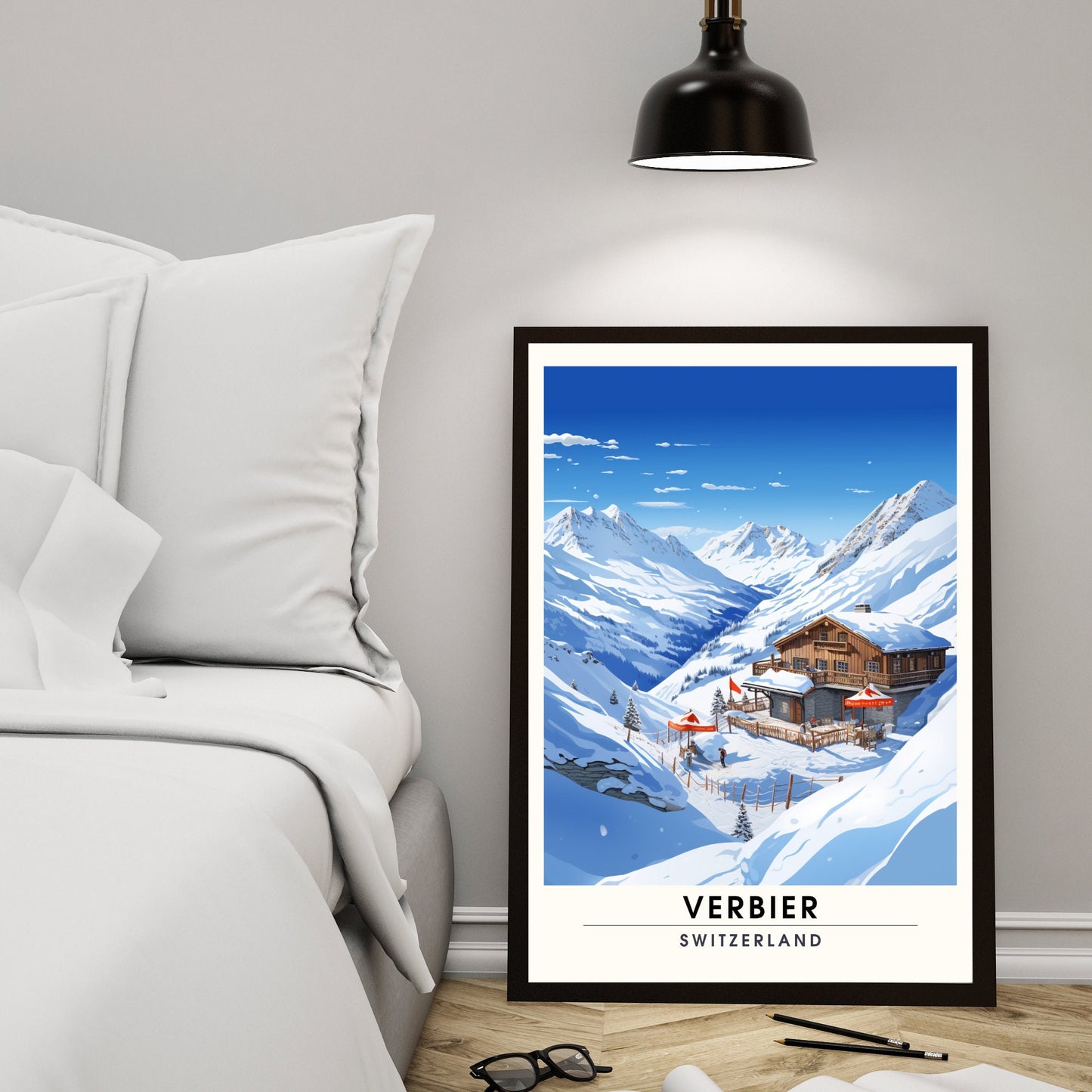 Affiche Verbier, Suisse | impression Verbier | Affiche de voyage Verbier | Affiche Suisse