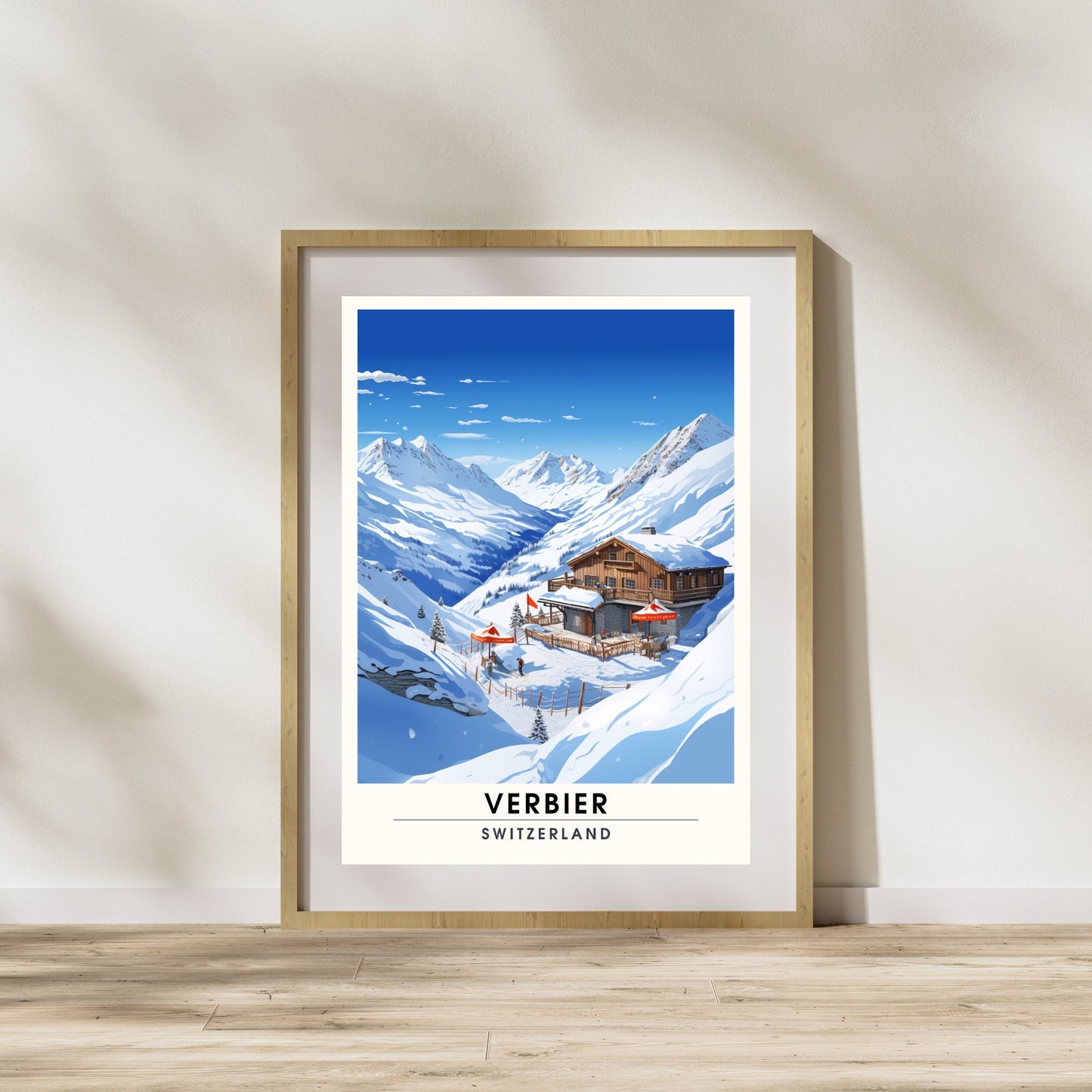 Affiche Verbier, Suisse | impression Verbier | Affiche de voyage Verbier | Affiche Suisse