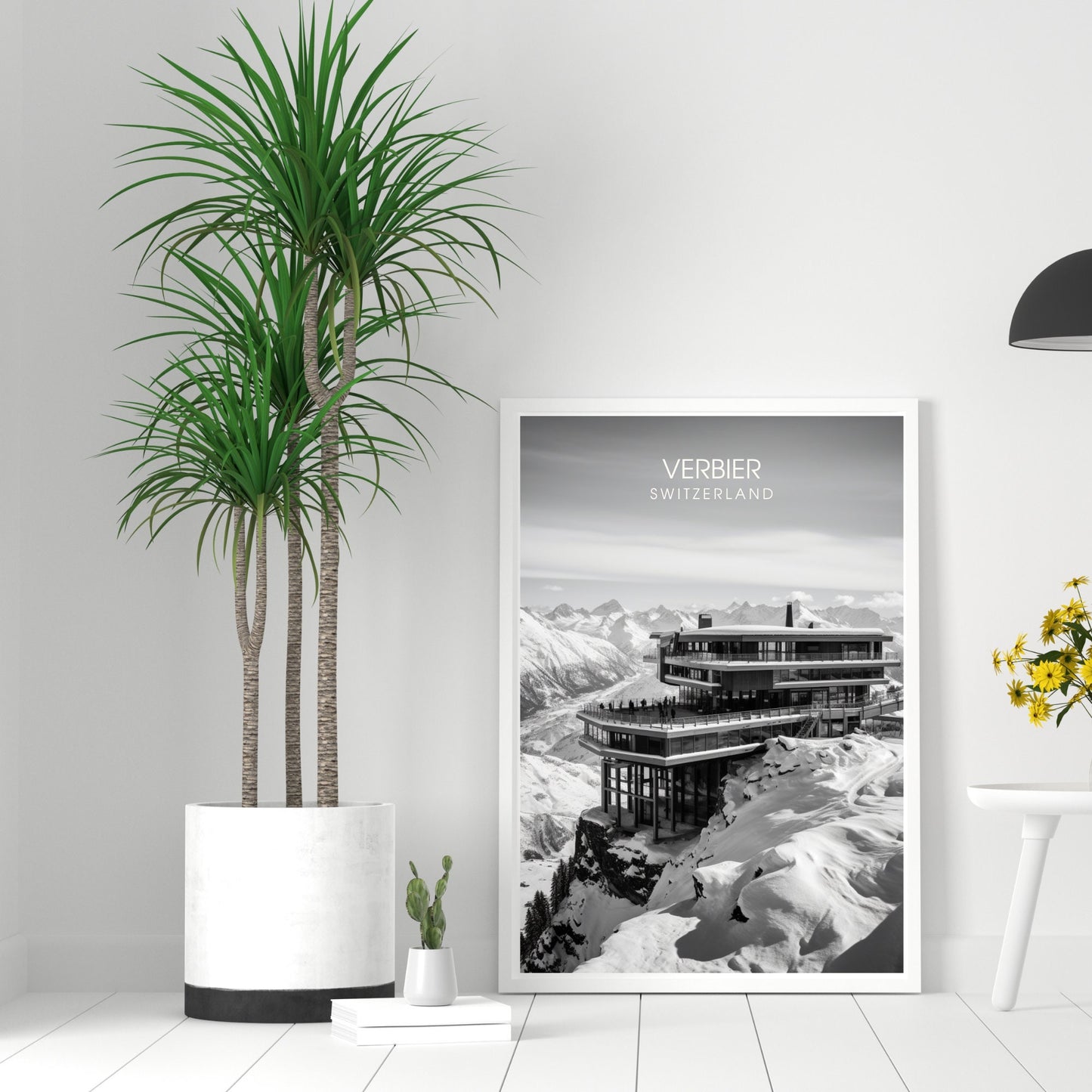 Affiche Verbier, Suisse | impression Verbier | Noir et blanc