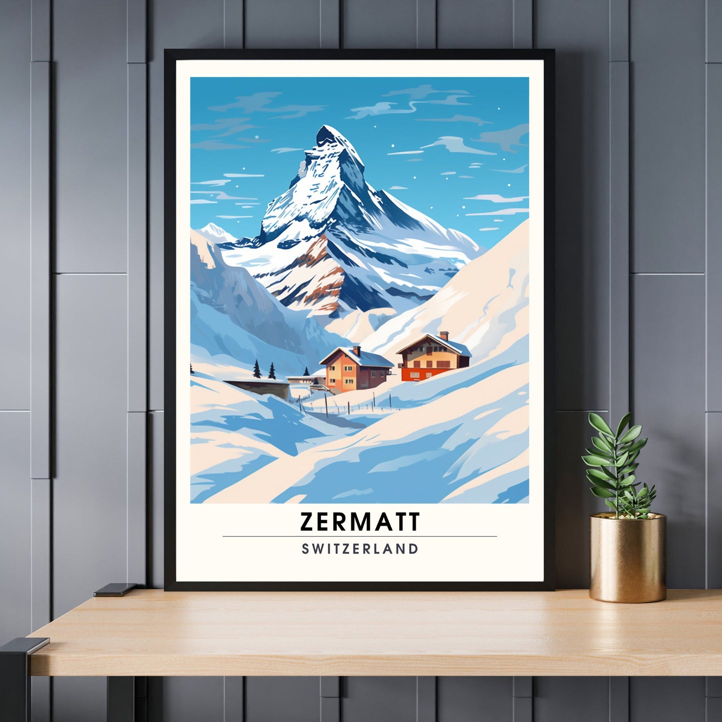 Affiche Zermatt, Suisse | impression Zermatt | Impression de voyage Zermatt