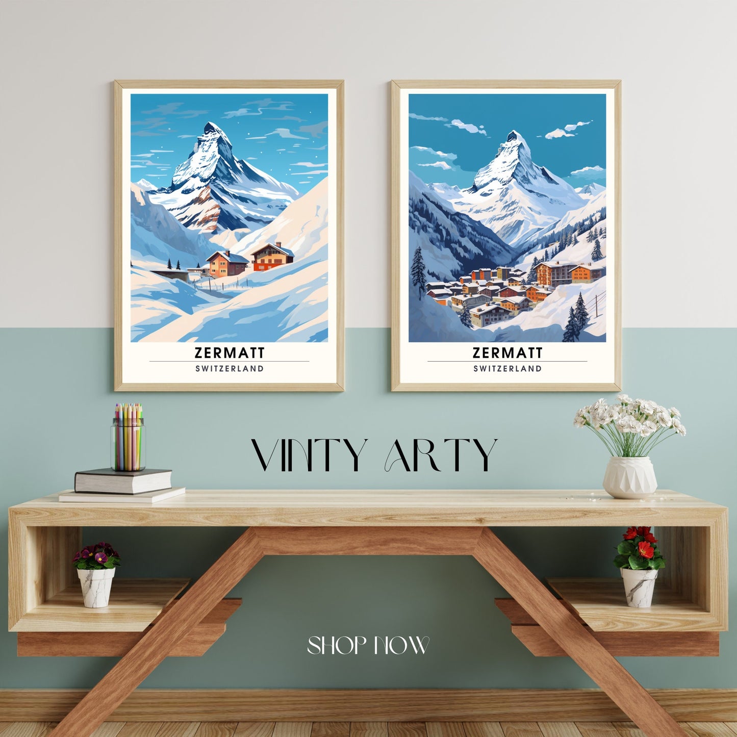 Affiche Zermatt, Suisse | impression Zermatt | Impression de voyage Zermatt