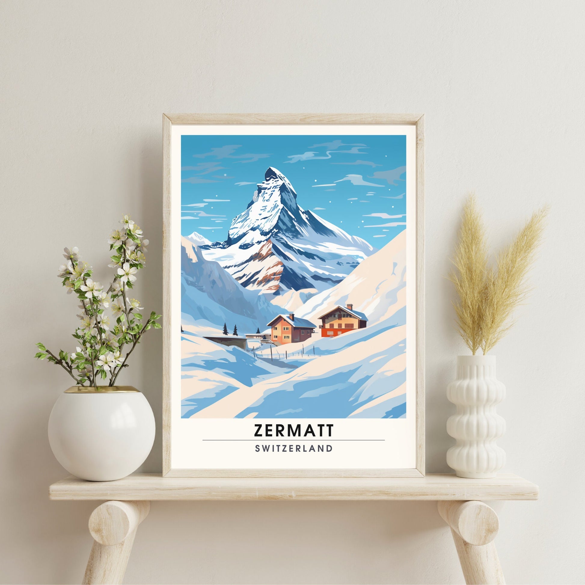 Affiche Zermatt, Suisse | impression Zermatt | Impression de voyage Zermatt