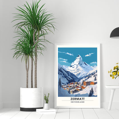 Affiche de voyage Zermatt, Suisse | impression Zermatt | Impression de voyage Zermatt