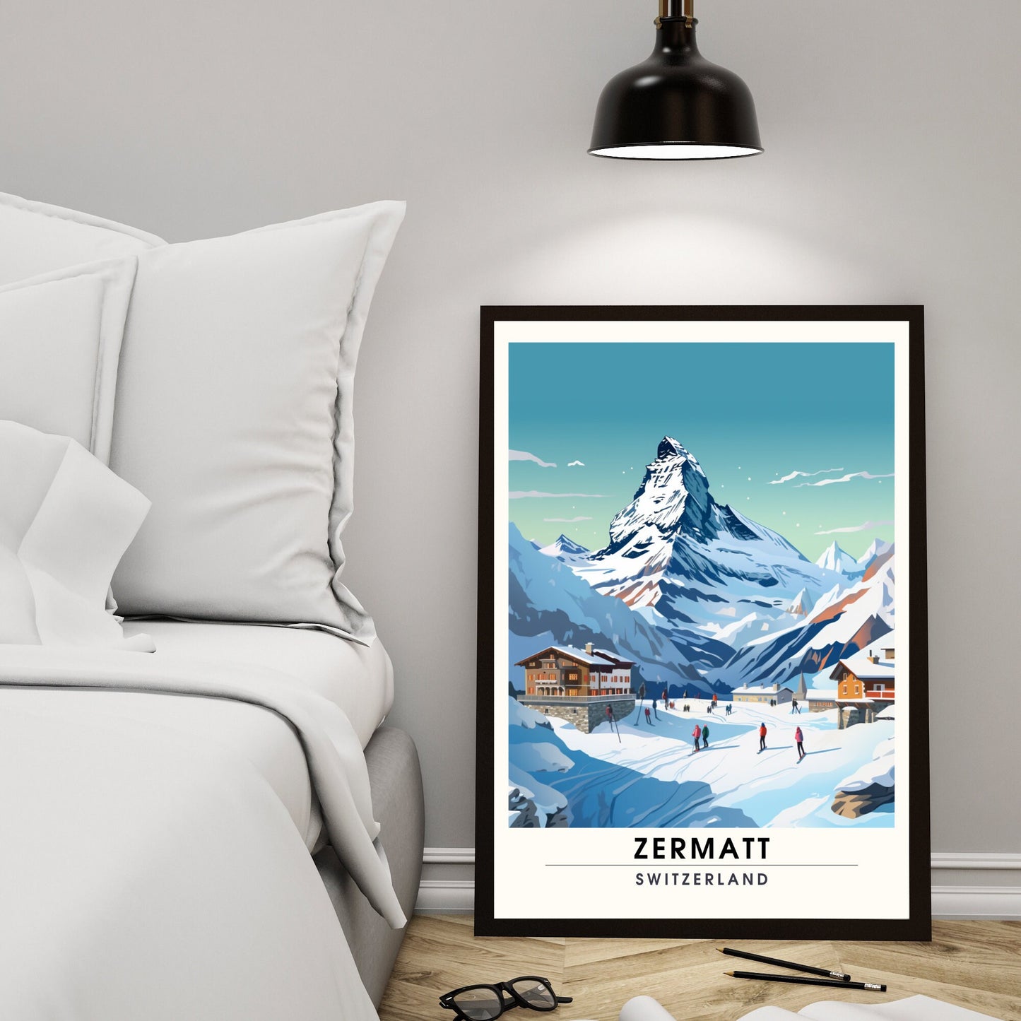 Affiche Zermatt, Suisse | impression Zermatt | Affiche Ski