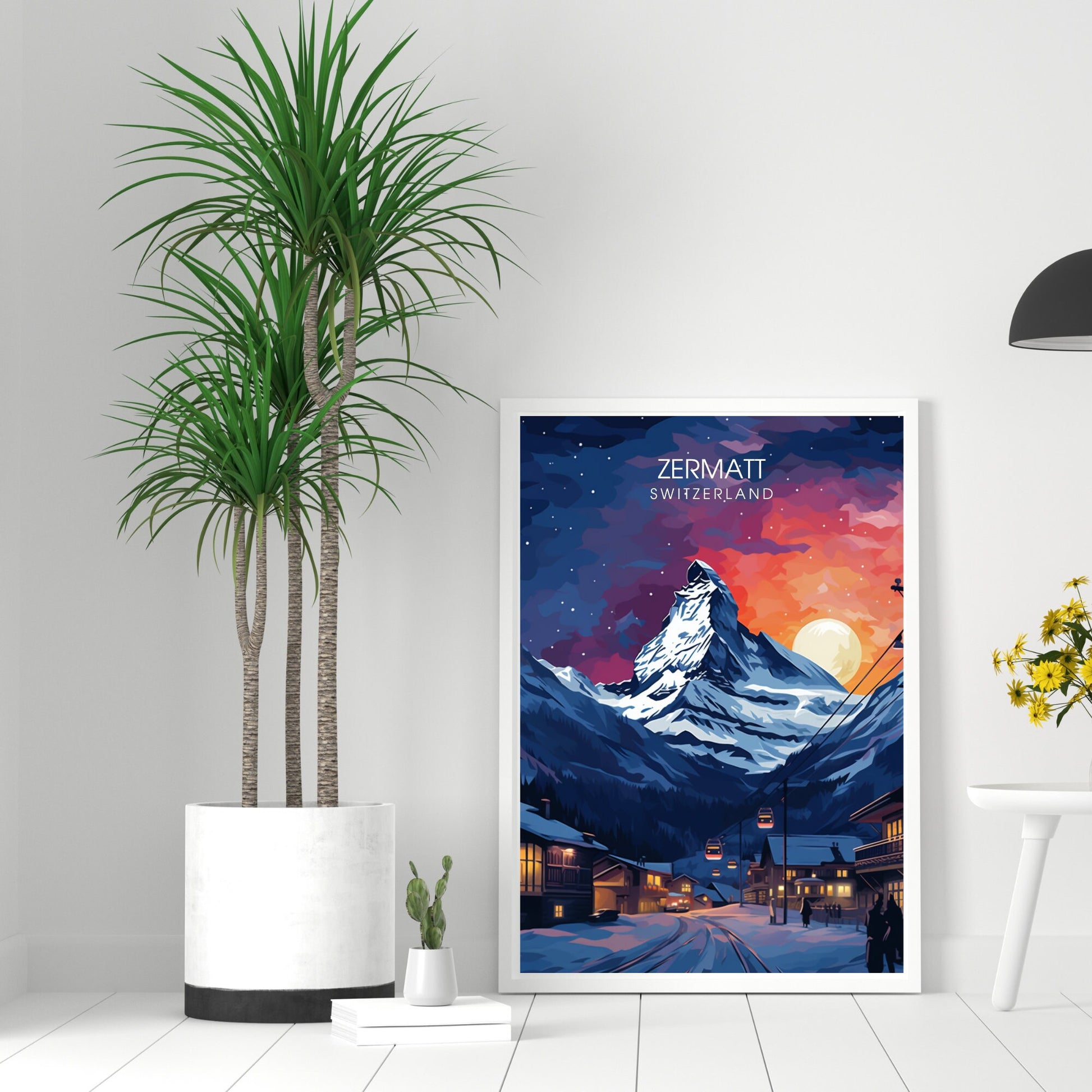 Affiche Zermatt, Suisse | impression Zermatt | affiche Zermatt nuit