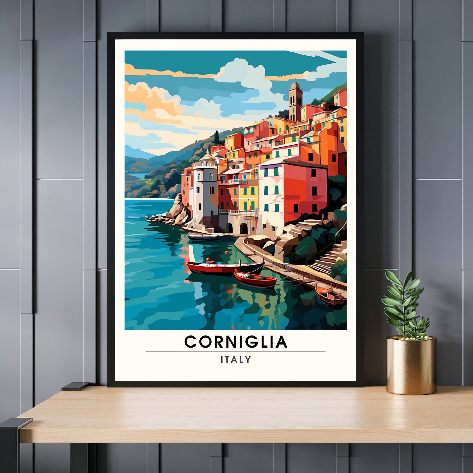 Affiche de voyage Corniglia, Italie | impression de voyage Corniglia | affiche Cinque Terre