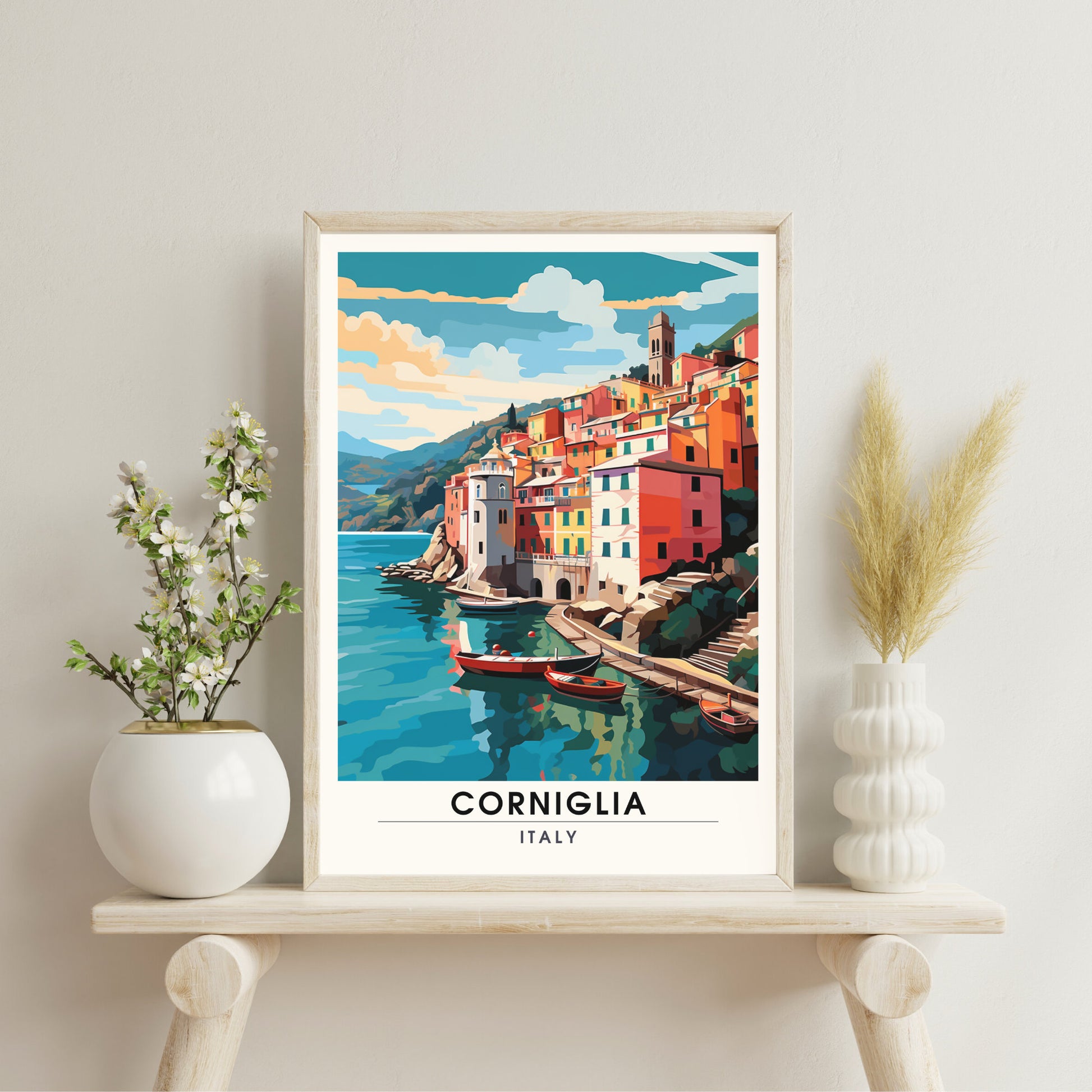 Affiche de voyage Corniglia, Italie | impression de voyage Corniglia | affiche Cinque Terre