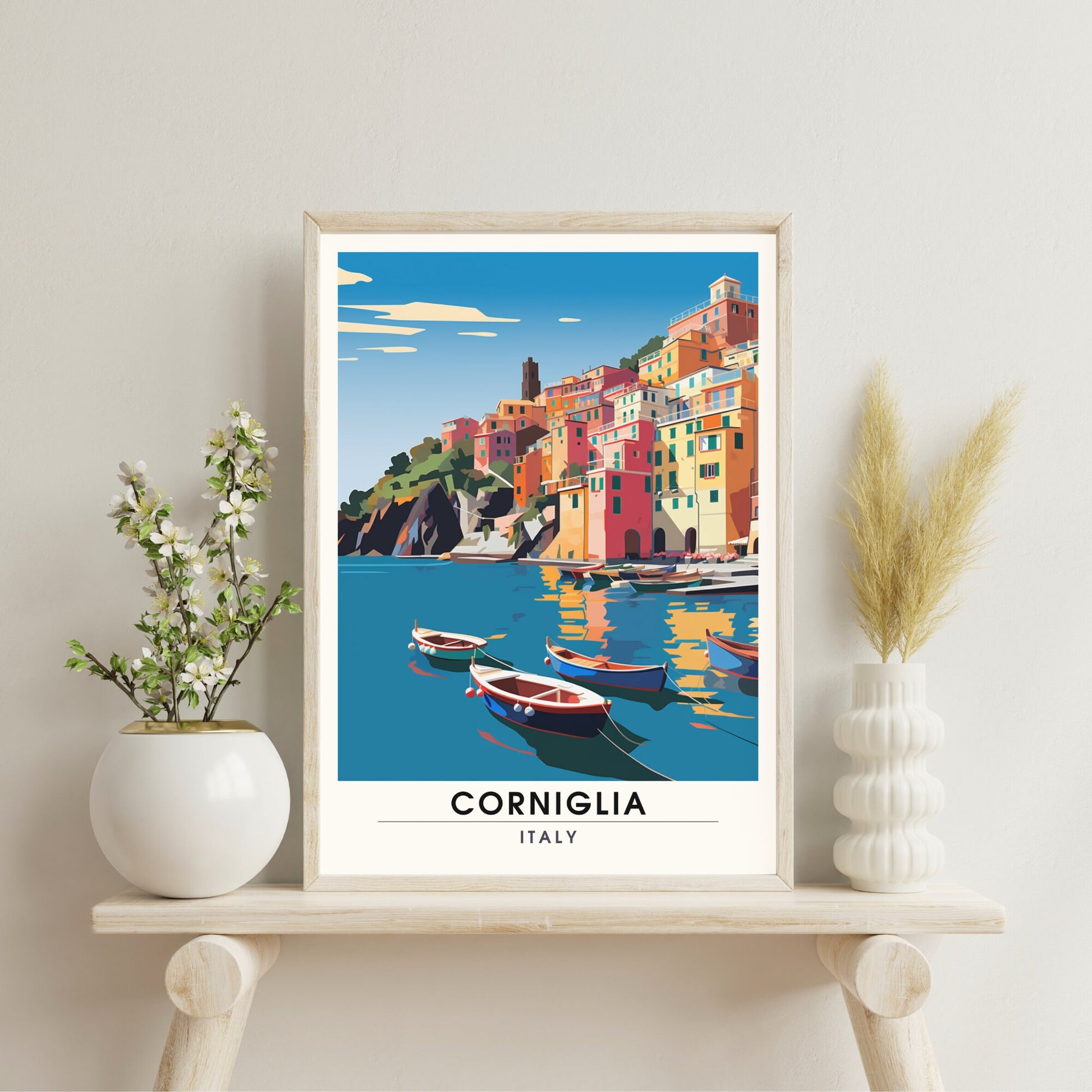 Affiche Corniglia, Italie | impression de voyage Corniglia | affiche Cinque Terre