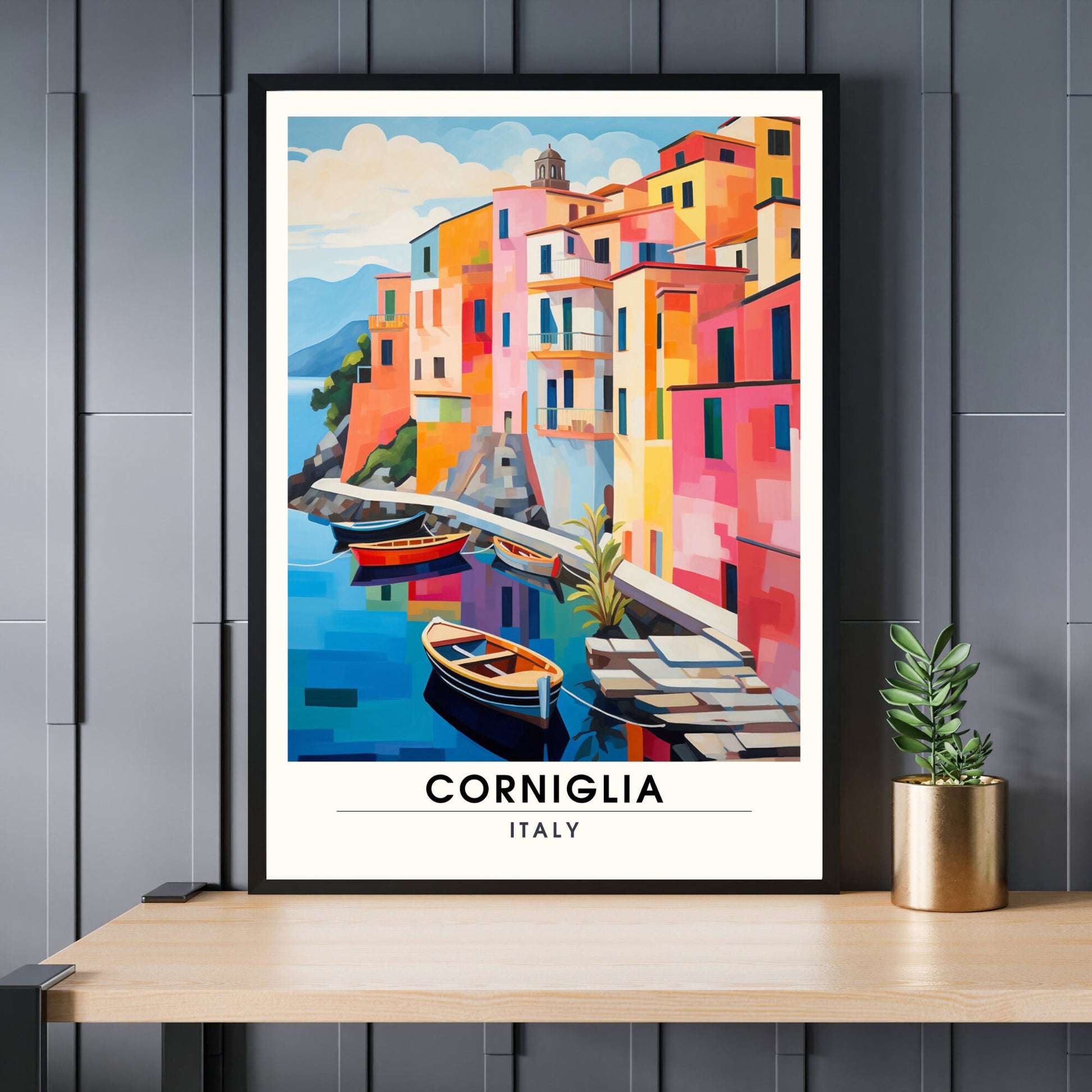 Impression Corniglia, Italie | Affiche de voyage Corniglia | affiche Cinque Terre