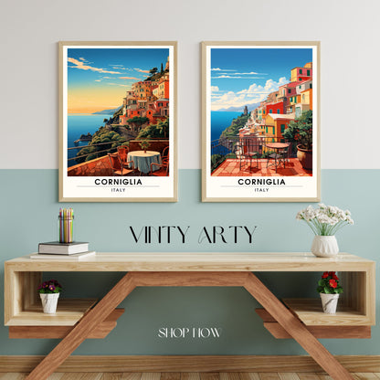 Affiche Corniglia, Italie | impression de voyage Corniglia | affiche de voyage Cinque Terre