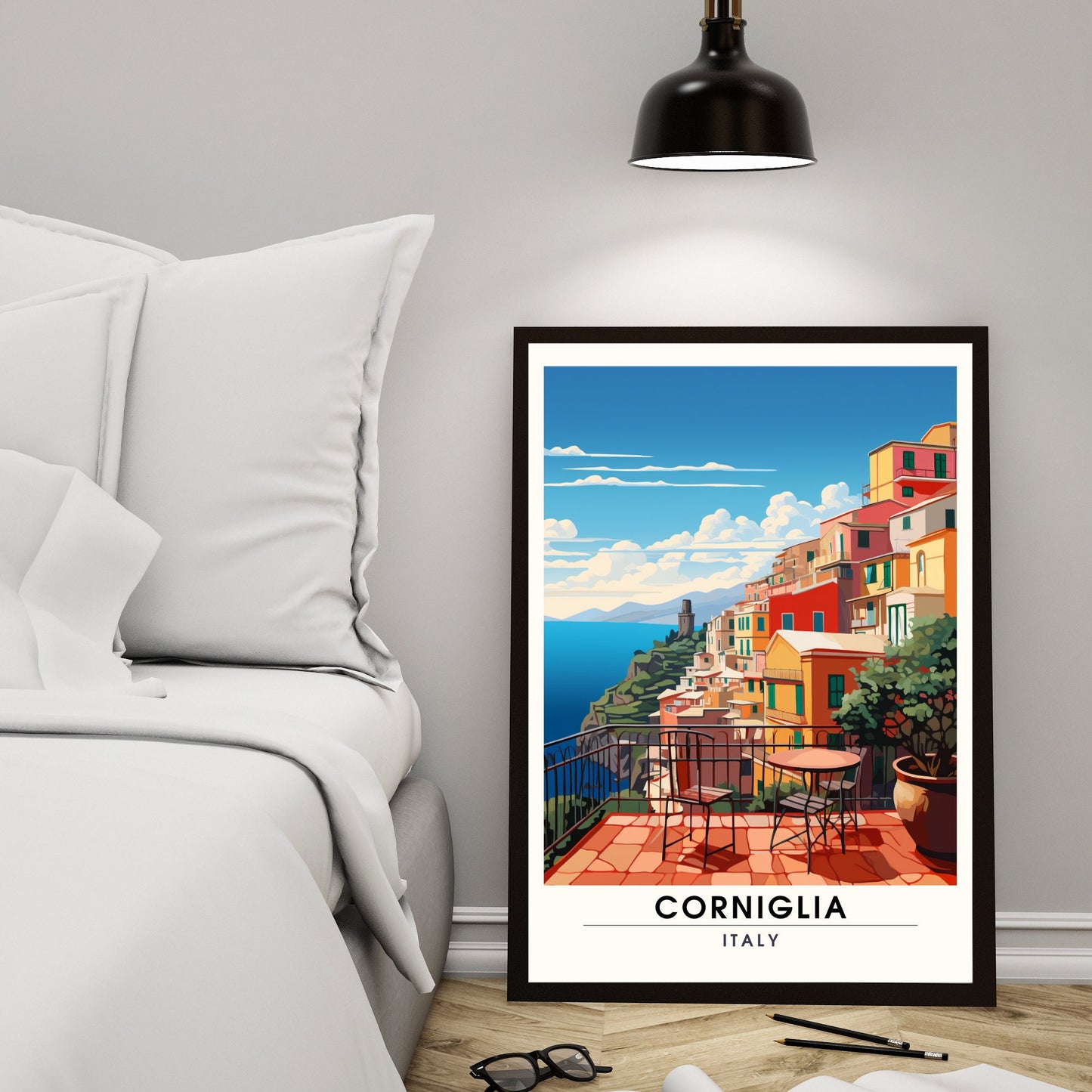 Affiche Corniglia, Italie | impression de voyage Corniglia | affiche de voyage Cinque Terre