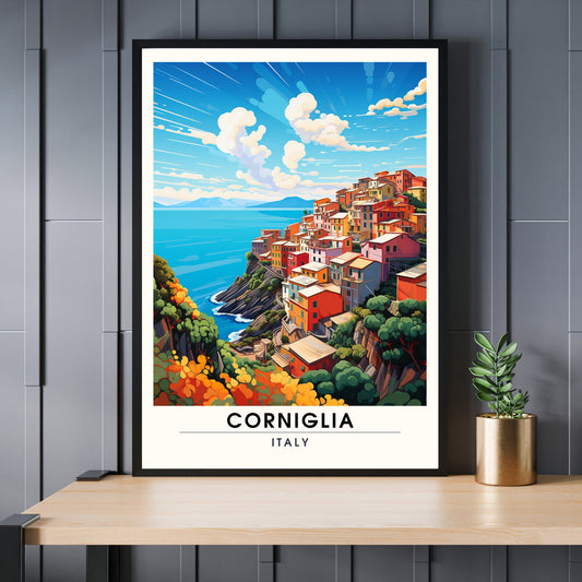 Affiche Corniglia, Italie | impression de voyage Corniglia | au cœur des Cinque Terre italiennes