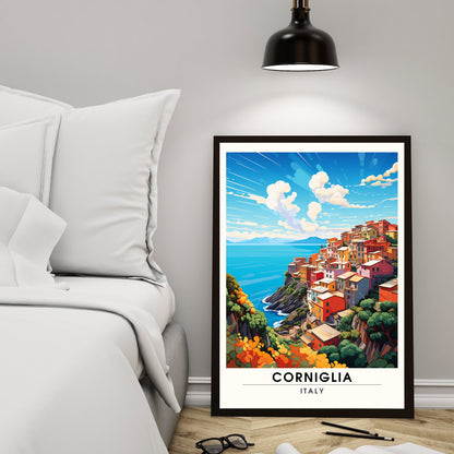 Affiche Corniglia, Italie | impression de voyage Corniglia | au cœur des Cinque Terre italiennes