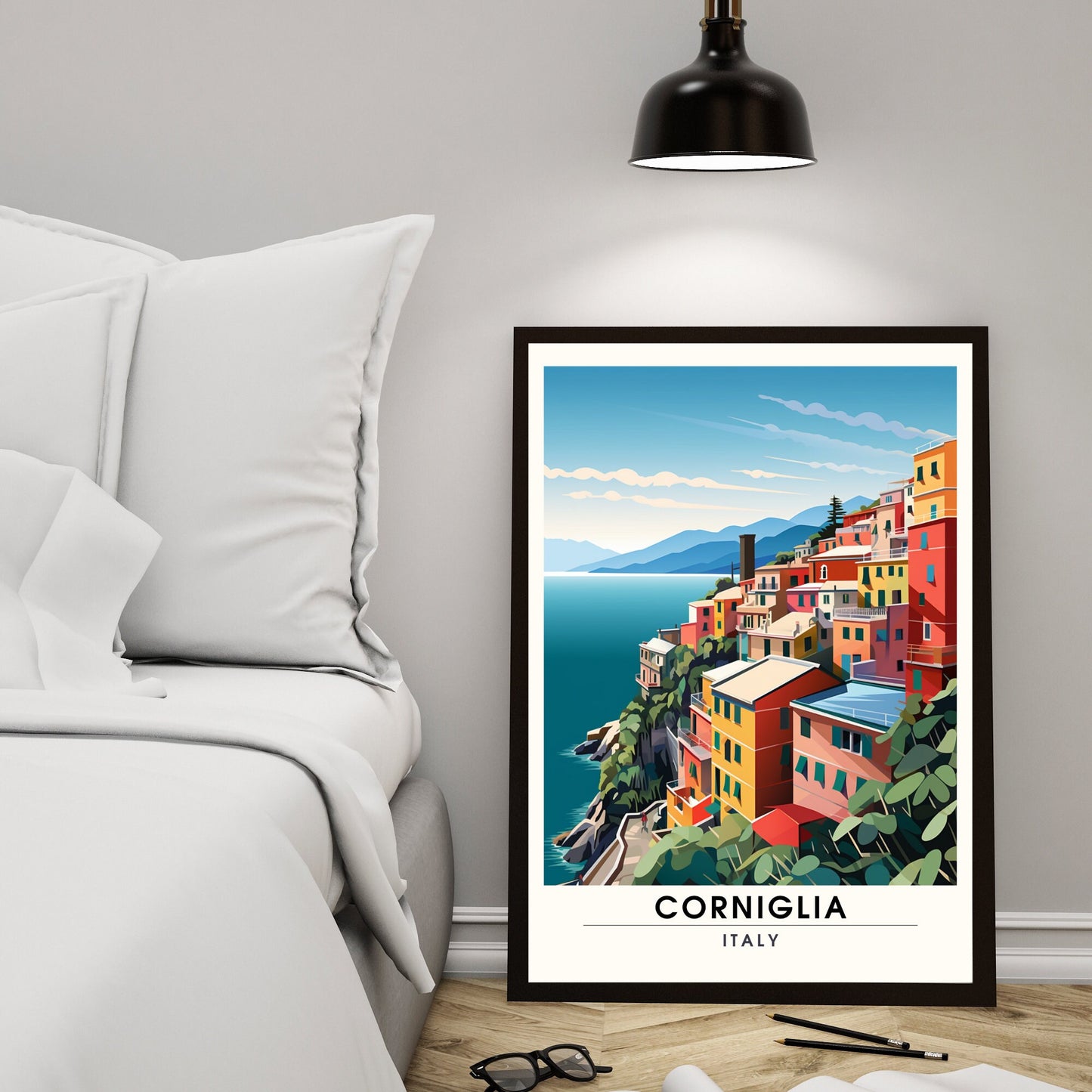 Affiche Corniglia, Italie | impression de voyage Corniglia | la beauté pittoresque de Corniglia