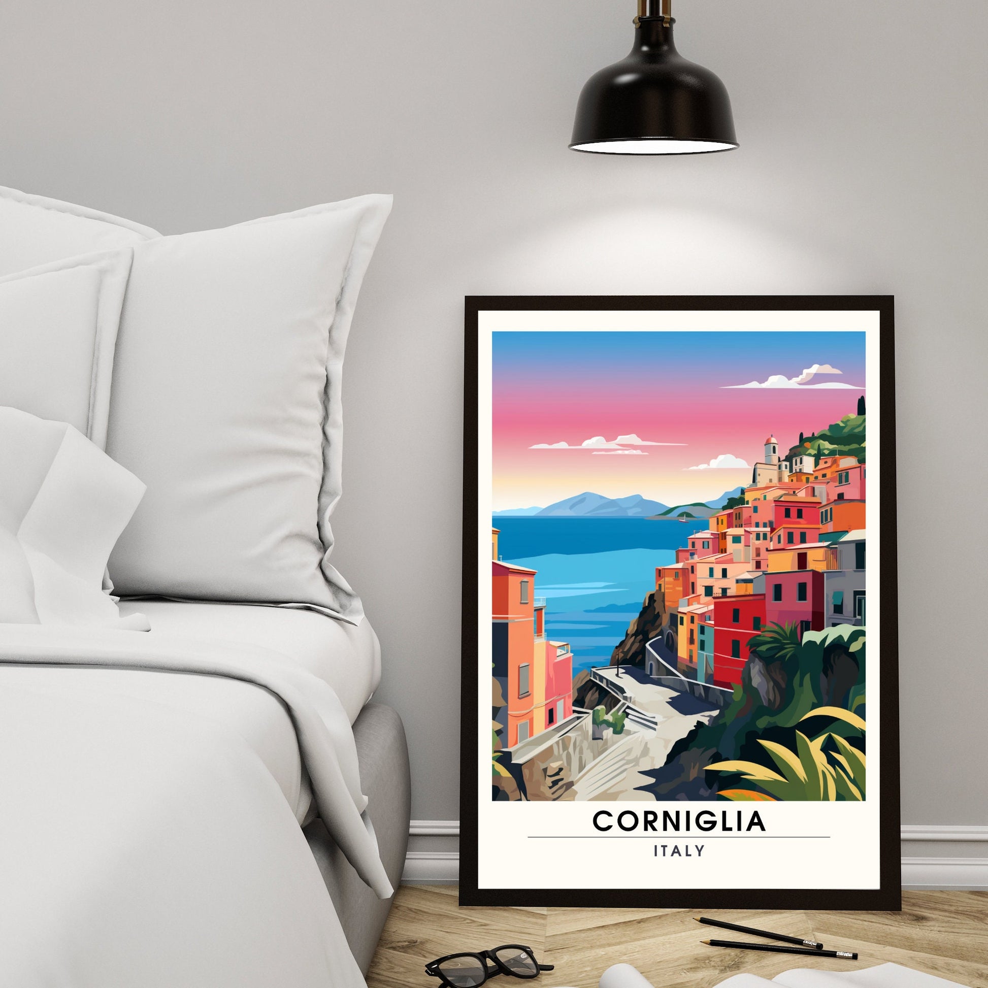 Affiche Corniglia, Italie | impression de voyage Corniglia | Impression Cinque Terre