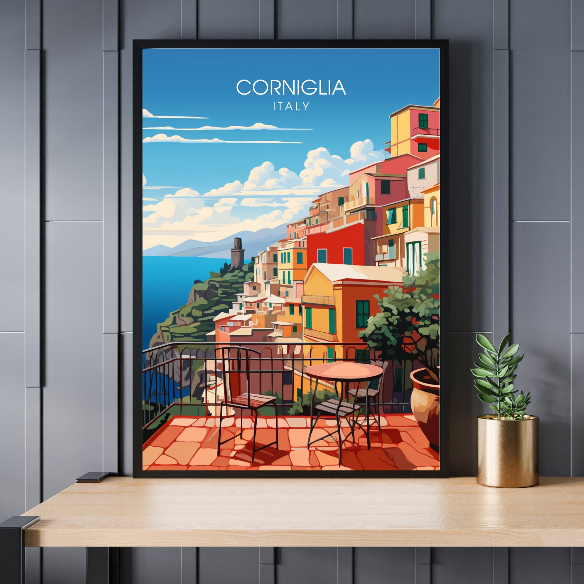 Affiche de voyage Corniglia, Italie | impression de voyage Corniglia | affiche de voyage Cinque Terre | Italie