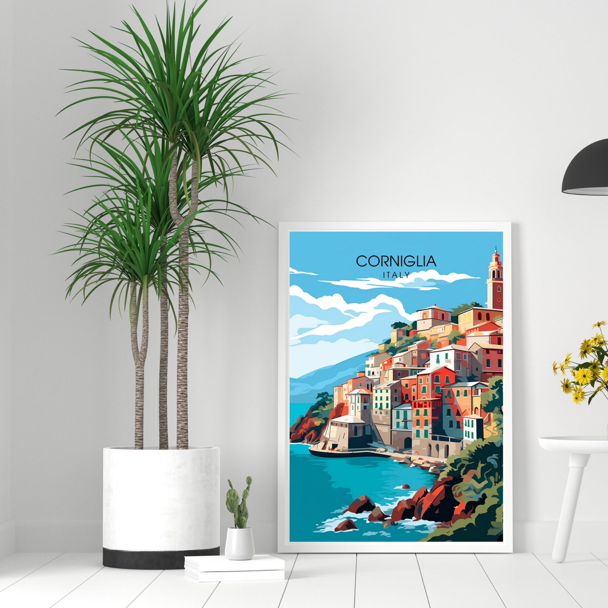 Affiche Corniglia, Italie | impression de voyage Corniglia | affiche de voyage Cinque Terre | Italie