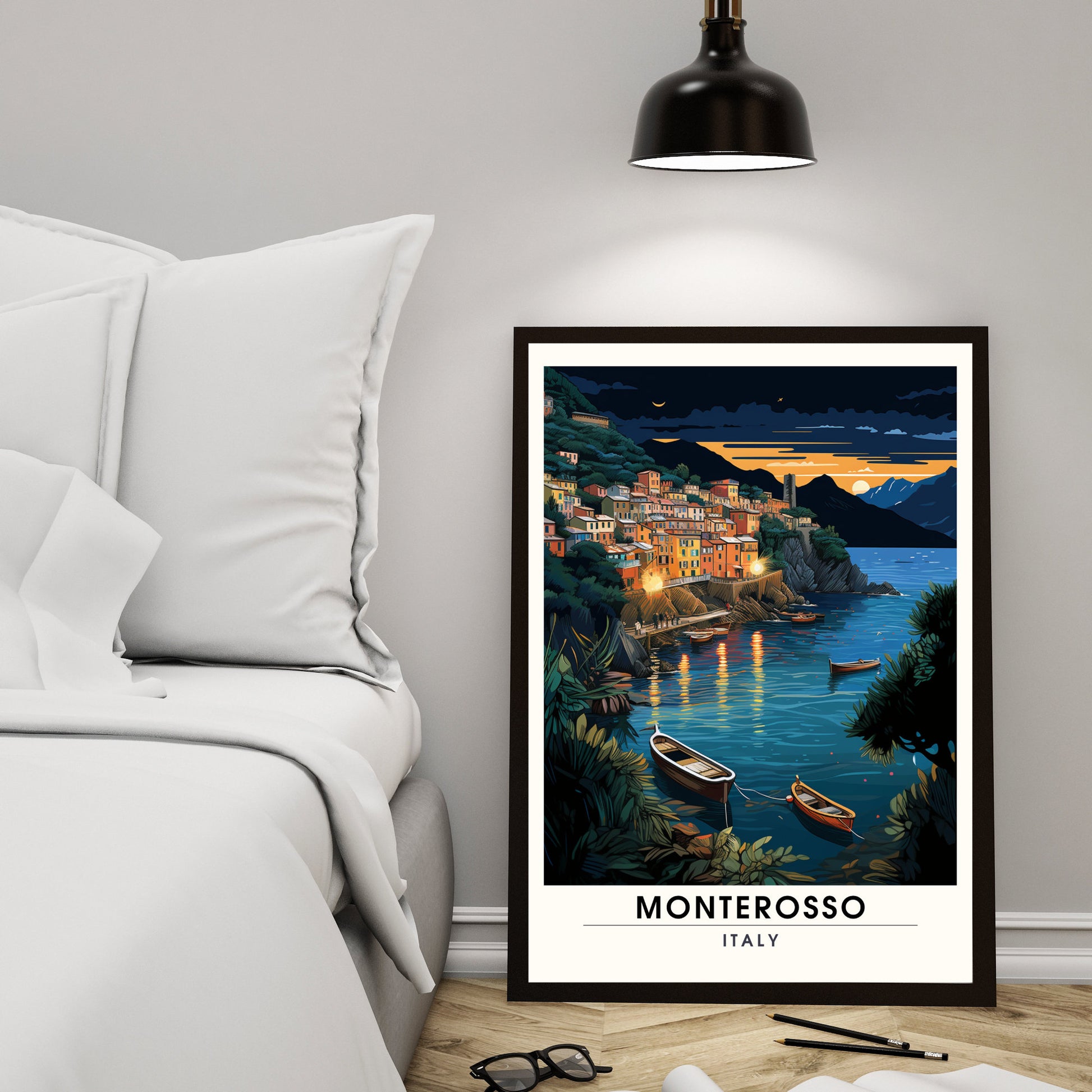 Affiche Monterosso, Italie | impression de voyage Monterosso al Mare | affiche de voyage Cinque Terre | affiche Italie