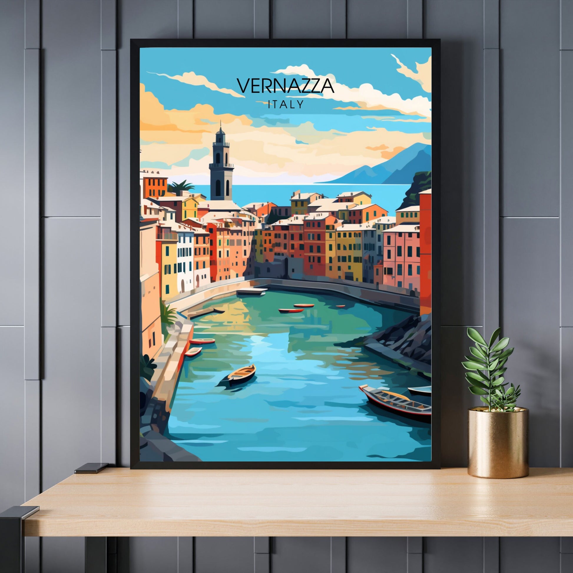 Affiche Vernazza, Italie | impression de voyage Vernazza | affiche de voyage Cinque Terre | affiche Italie