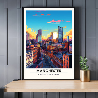 Affiche Manchester | impression de voyage Manchester | affiche de voyage Manchester | Affiche Grande Bretagne