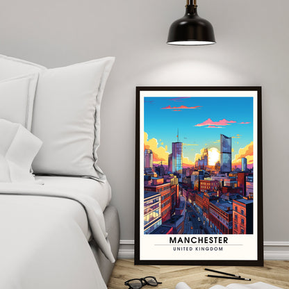 Affiche Manchester | impression de voyage Manchester | affiche de voyage Manchester | Affiche Grande Bretagne