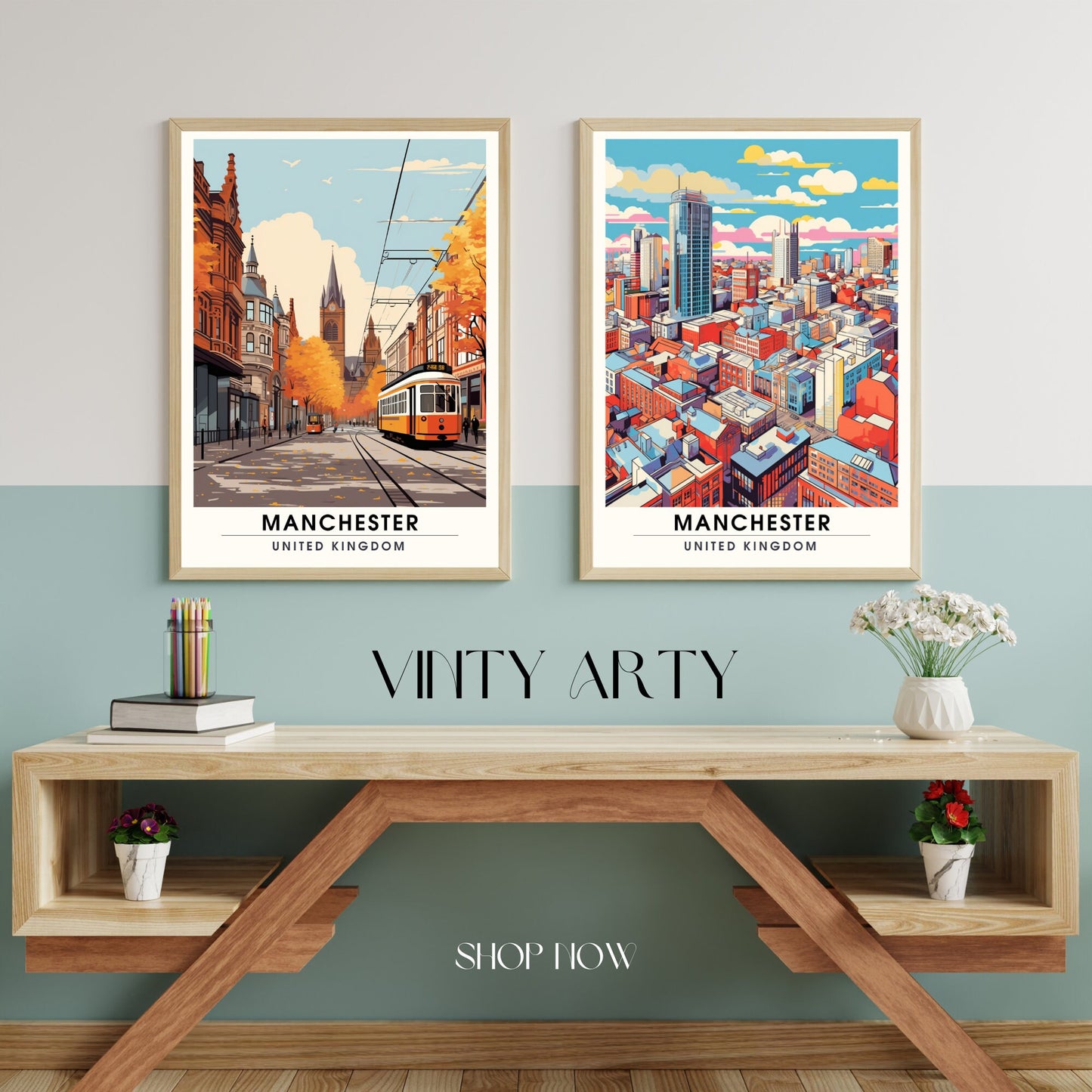 Affiche Manchester | impression de voyage Manchester | affiche de voyage Manchester | Affiche Grande Bretagne