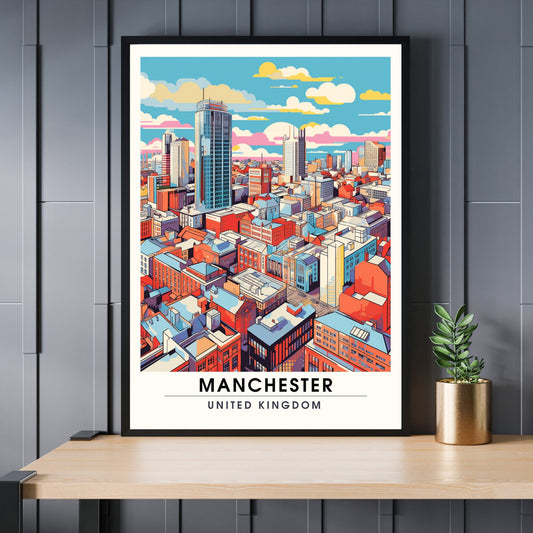 Affiche Manchester | impression de voyage Manchester | affiche de voyage Manchester | Affiche Grande Bretagne