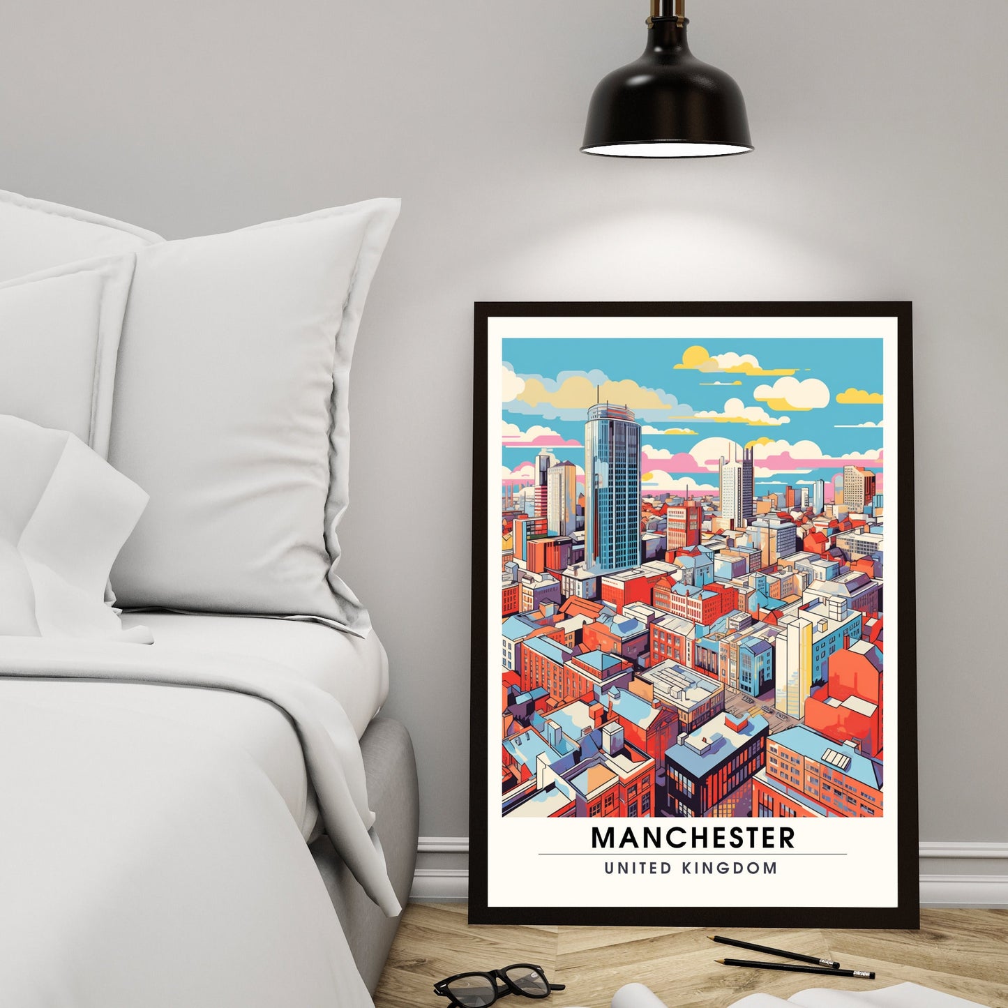 Affiche Manchester | impression de voyage Manchester | affiche de voyage Manchester | Affiche Grande Bretagne