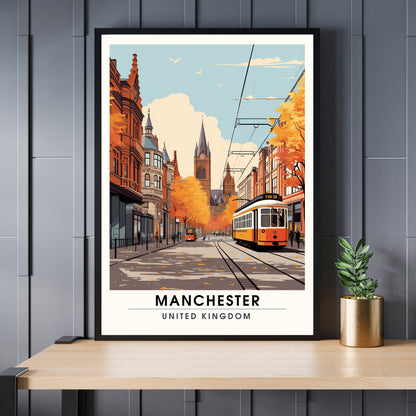 Affiche Manchester | impression de voyage Manchester | affiche de voyage Manchester | Affiche Grande Bretagne