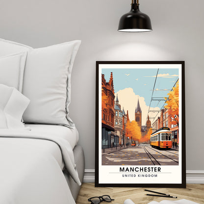 Affiche Manchester | impression de voyage Manchester | affiche de voyage Manchester | Affiche Grande Bretagne