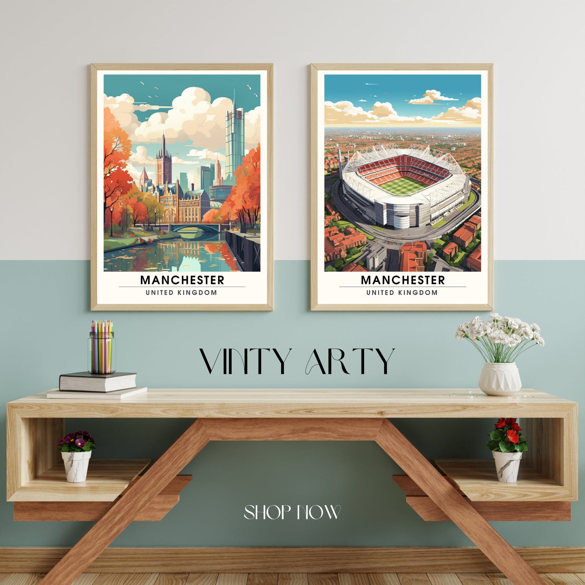 Affiche Manchester | impression de voyage Manchester | affiche de voyage Manchester | Affiche Grande Bretagne