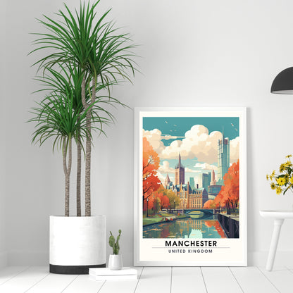 Affiche Manchester | impression de voyage Manchester | affiche de voyage Manchester | Affiche Grande Bretagne