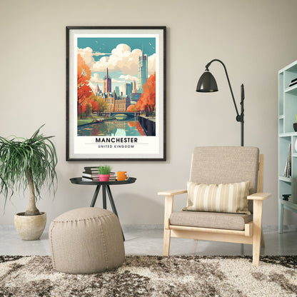 Affiche Manchester | impression de voyage Manchester | affiche de voyage Manchester | Affiche Grande Bretagne